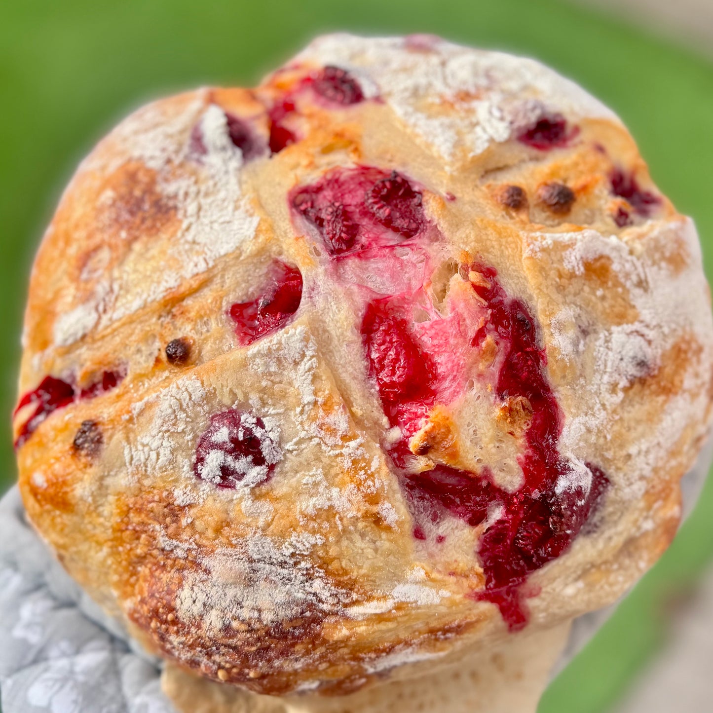 Raspberry & White Chocolate Sourdough